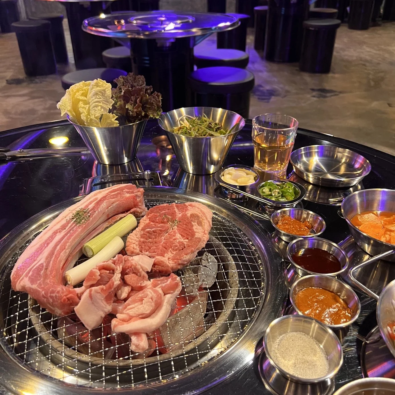 묨 원주무실점 불판과 고기 상차림