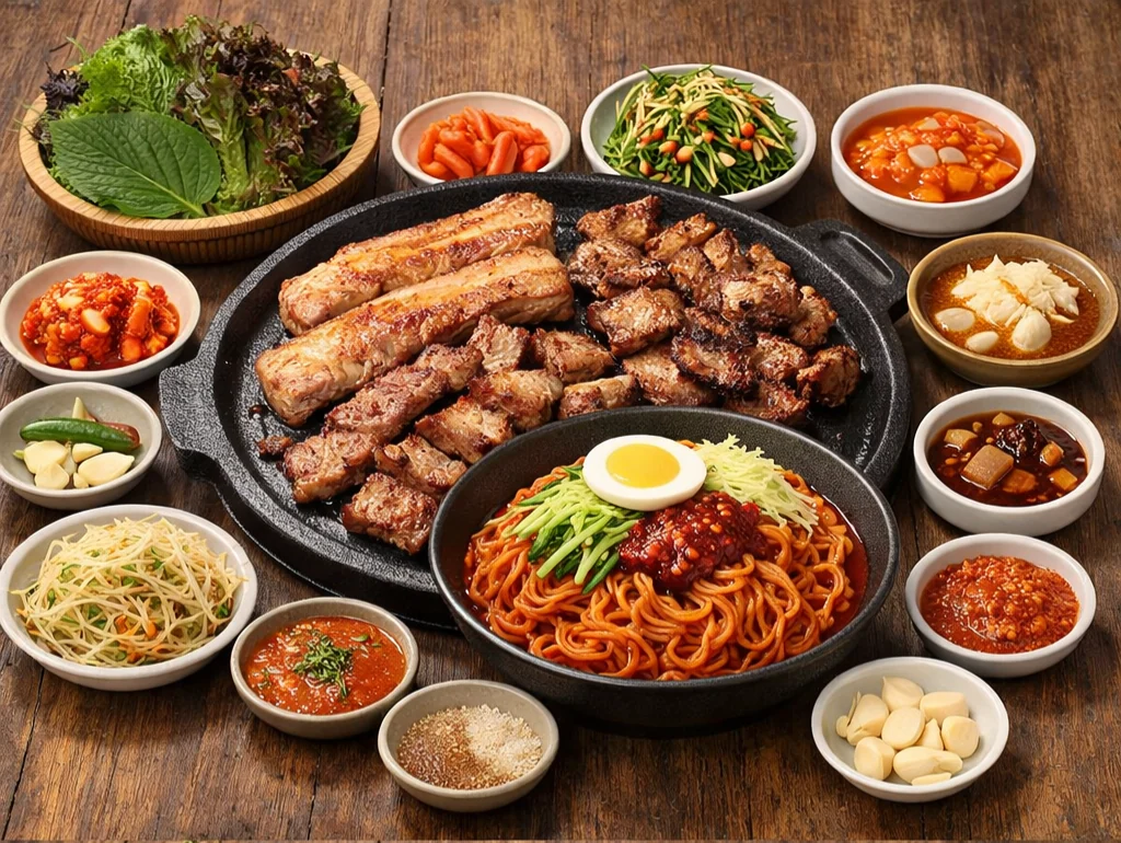묨 원주무실점 A세트 고기와 쫄면 상차림